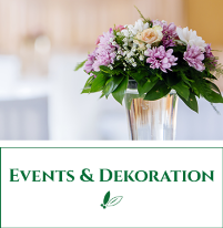 Wir bieten auch Dekorationen für Events - Der Blumenladen in Bechhofen